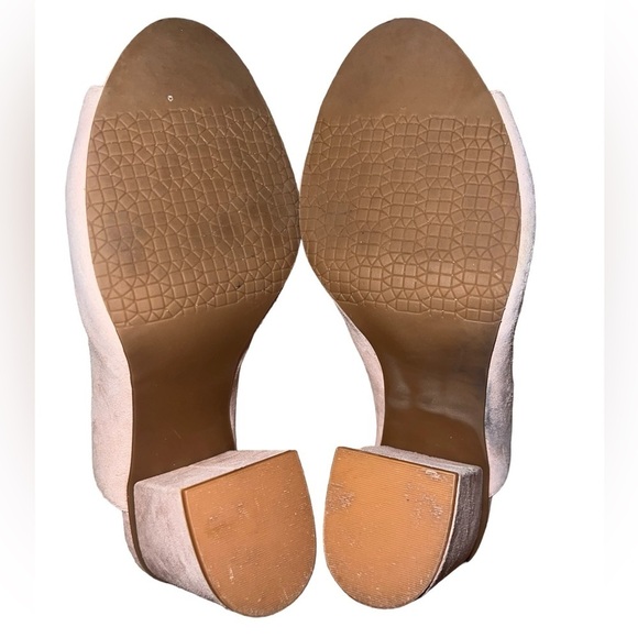 {EUC BP Tonya Open Toe Leather Heeled Mules in Blush Size 9.5 Slip-On Block Heel - Picture 6 of 8